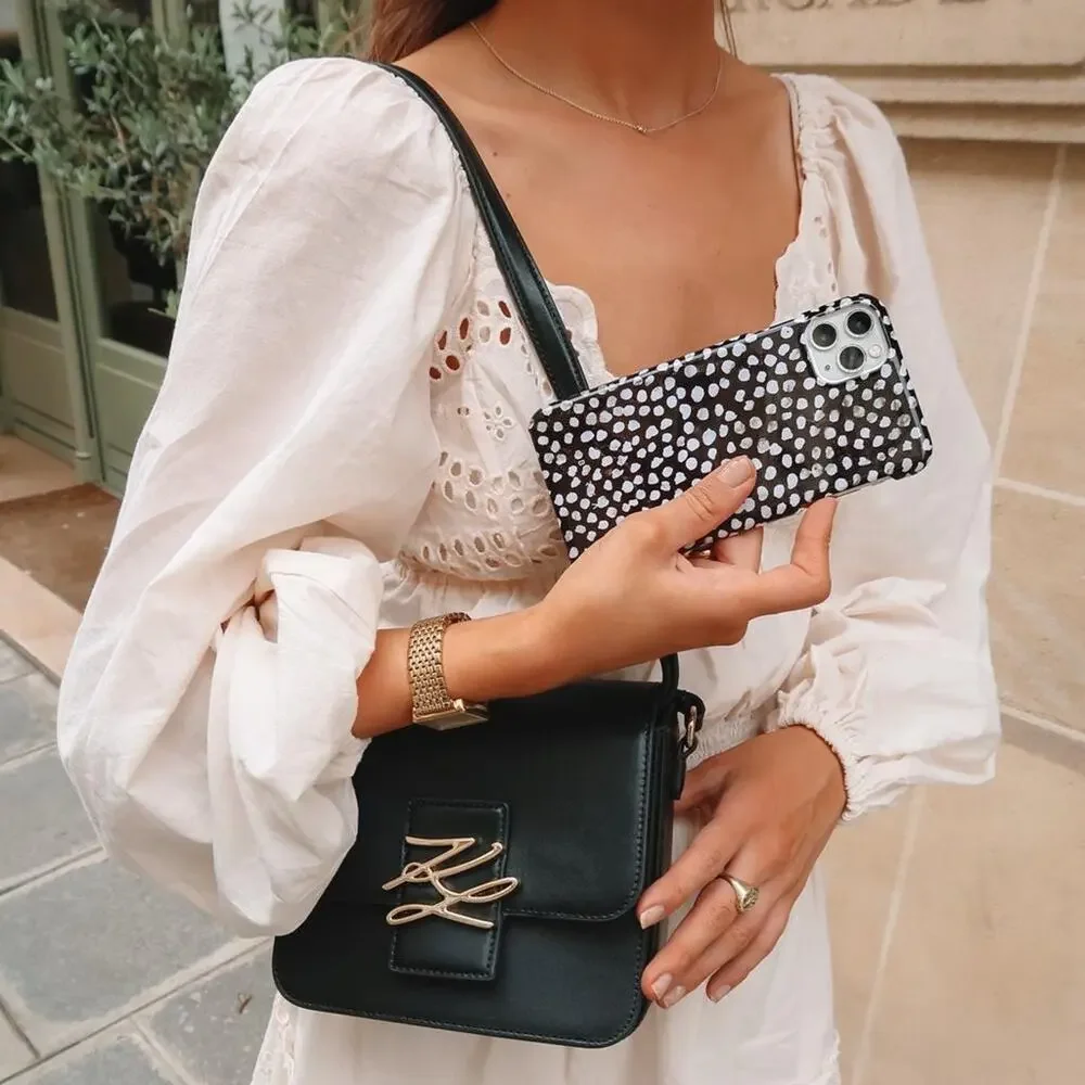 Burga Night Sky iPhone Snap Case 11 Pro Max NWT Black White Stars Dots